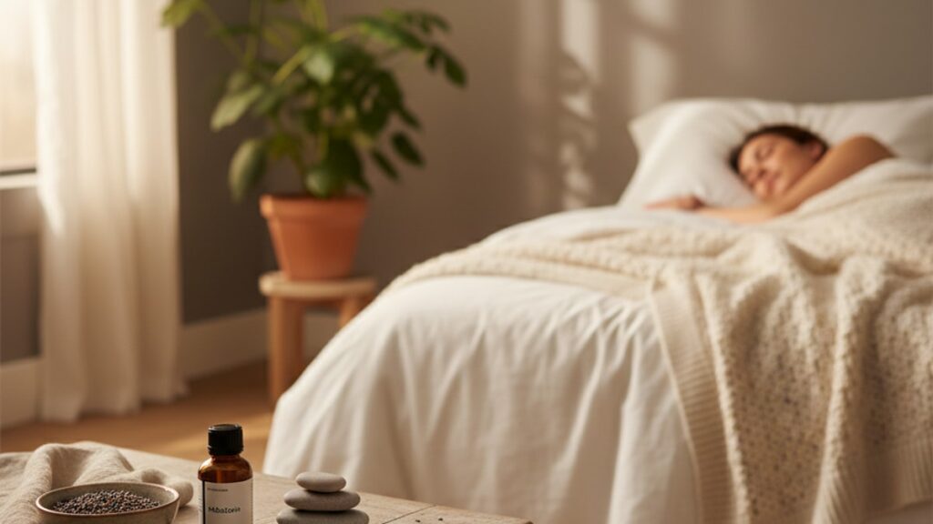 melatonin for sleep architecture optimization - Professional illustration