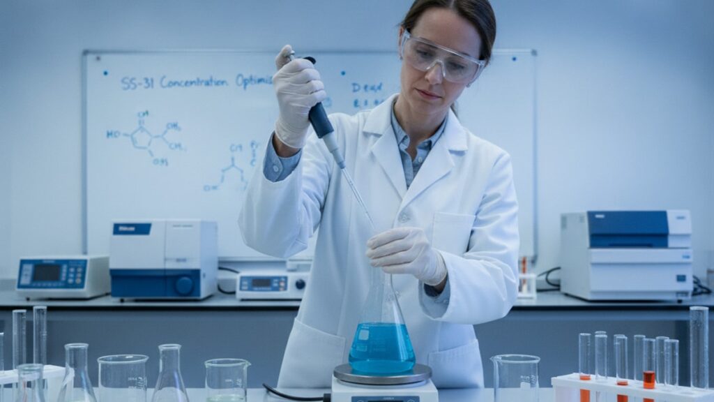 how concentrated should ss-31 be for research - Professional illustration