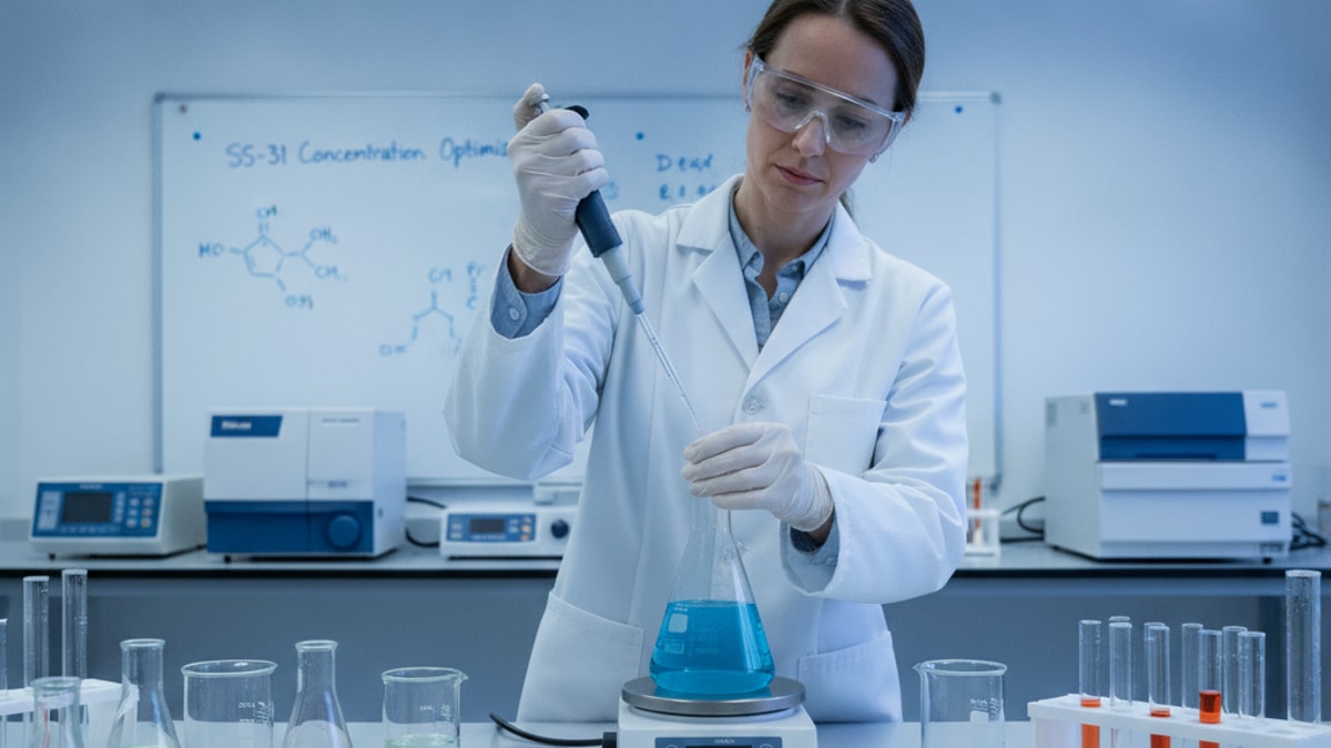 how concentrated should ss-31 be for research - Professional illustration