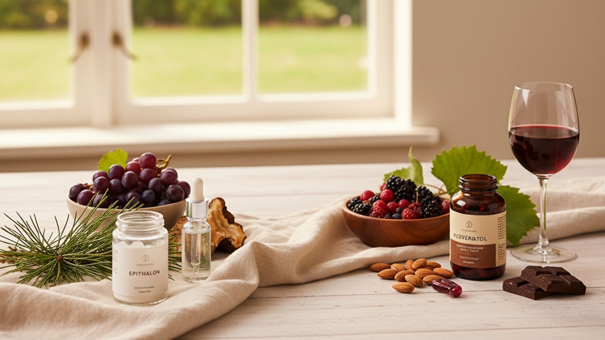 epithalon vs resveratrol - Professional illustration