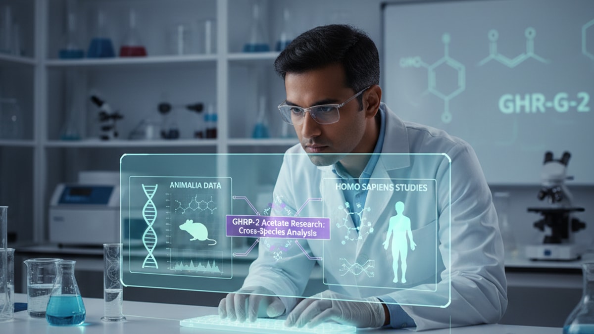 ghrp-2 acetate animal vs human research - Professional illustration