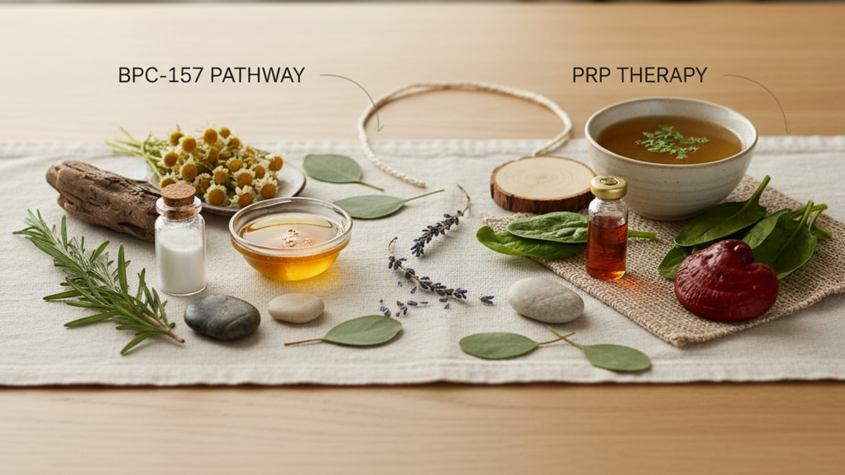 bpc-157 vs prp therapy mechanism - Professional illustration