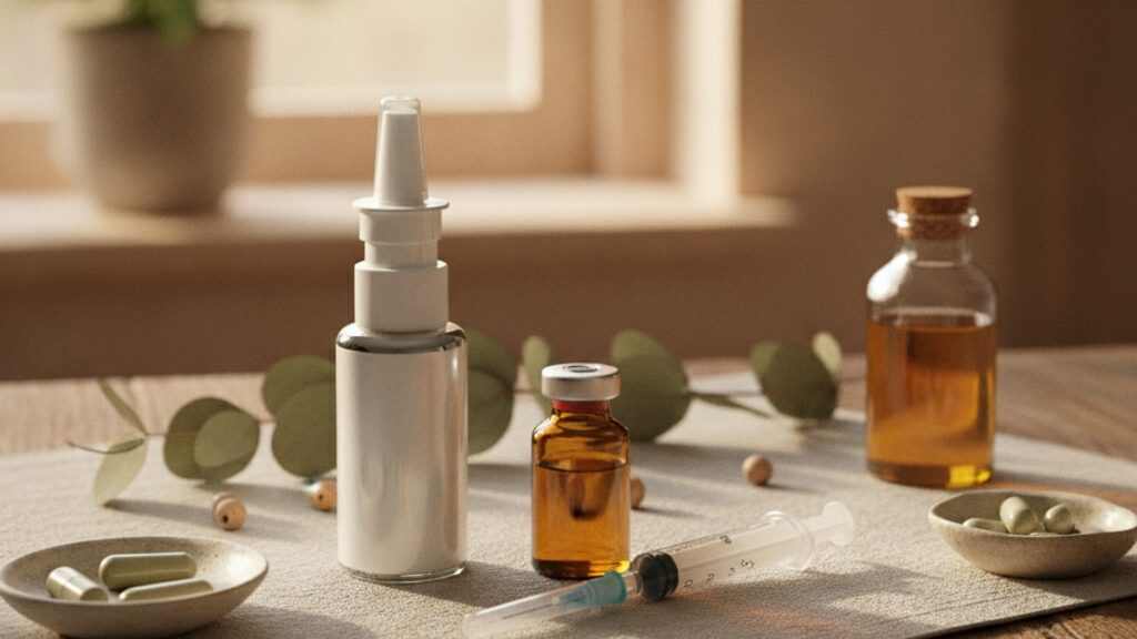 semax amidate nasal vs injectable - Professional illustration