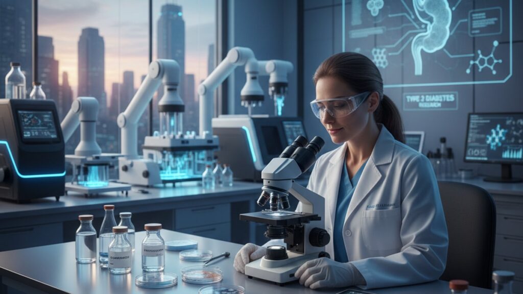 retatrutide studied type 2 diabetes research - Professional illustration