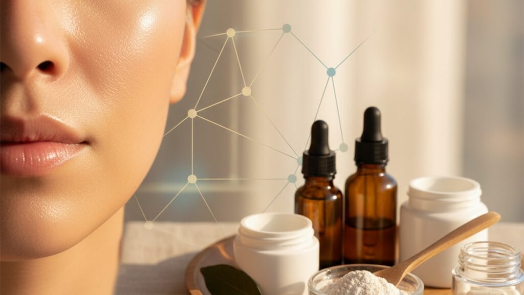 skin brightening research peptide stack - Professional illustration