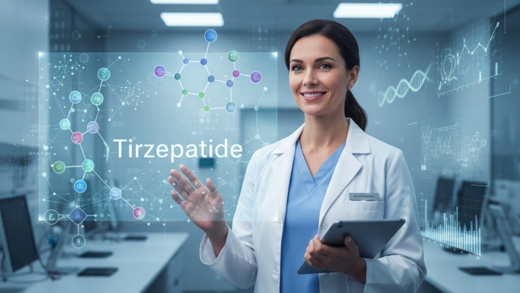 tirzepatide for type 2 diabetes research - Professional illustration
