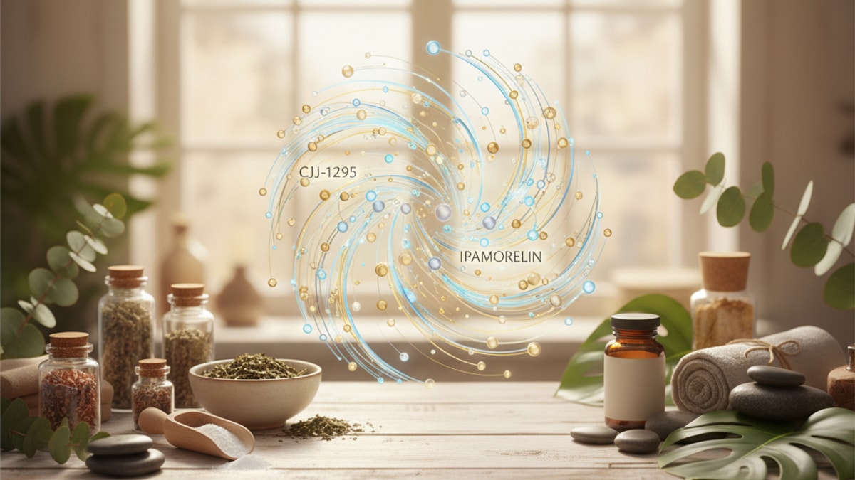 cjc-1295 no dac & ipamorelin signaling pathway - Professional illustration