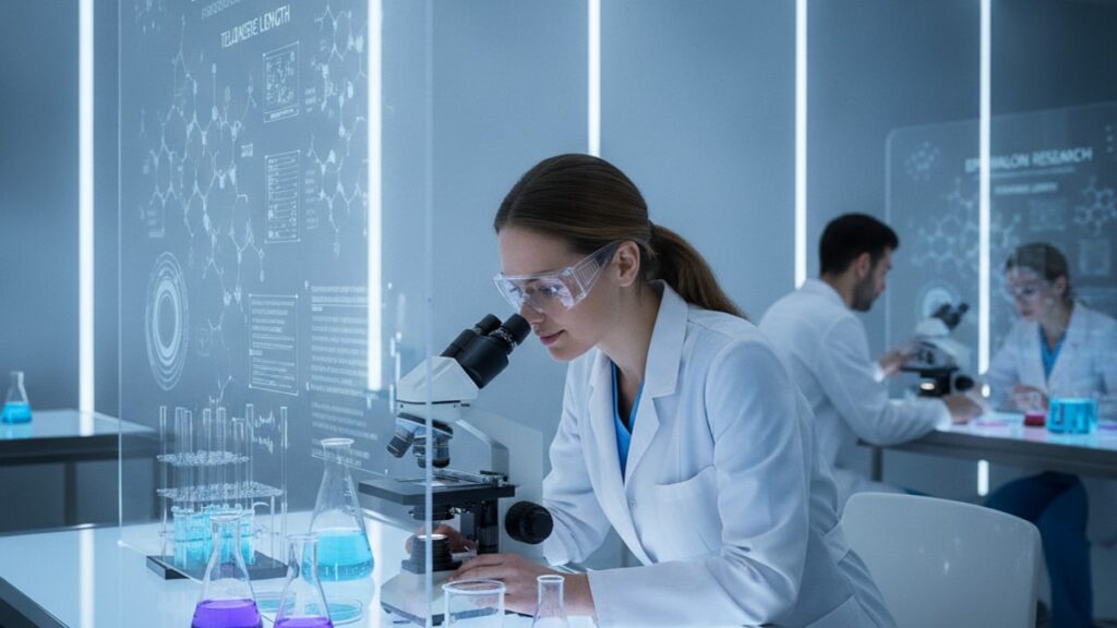 longevity researchers researching epithalon - Professional illustration