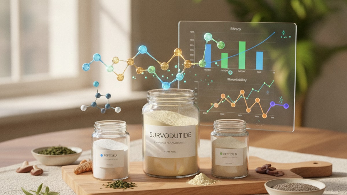 how does survodutide compare to other research peptides - Professional illustration