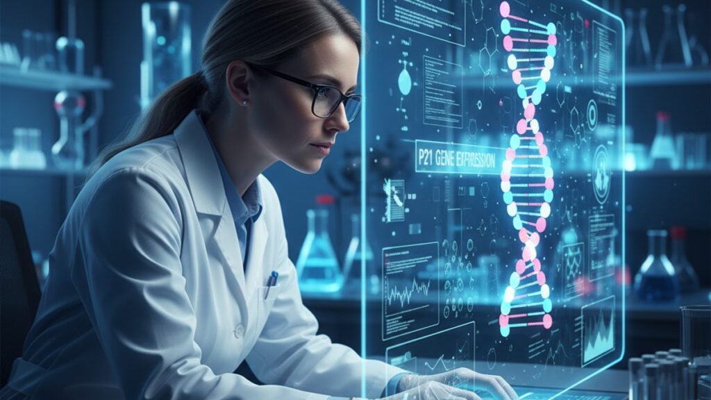 p21 gene expression - Professional illustration