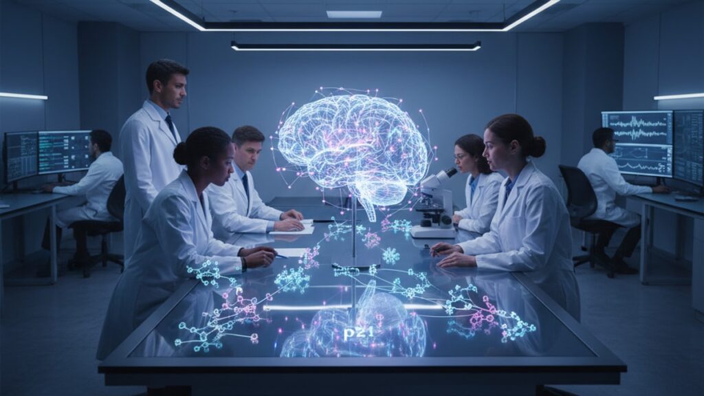 p21 for neuroplasticity research - Professional illustration