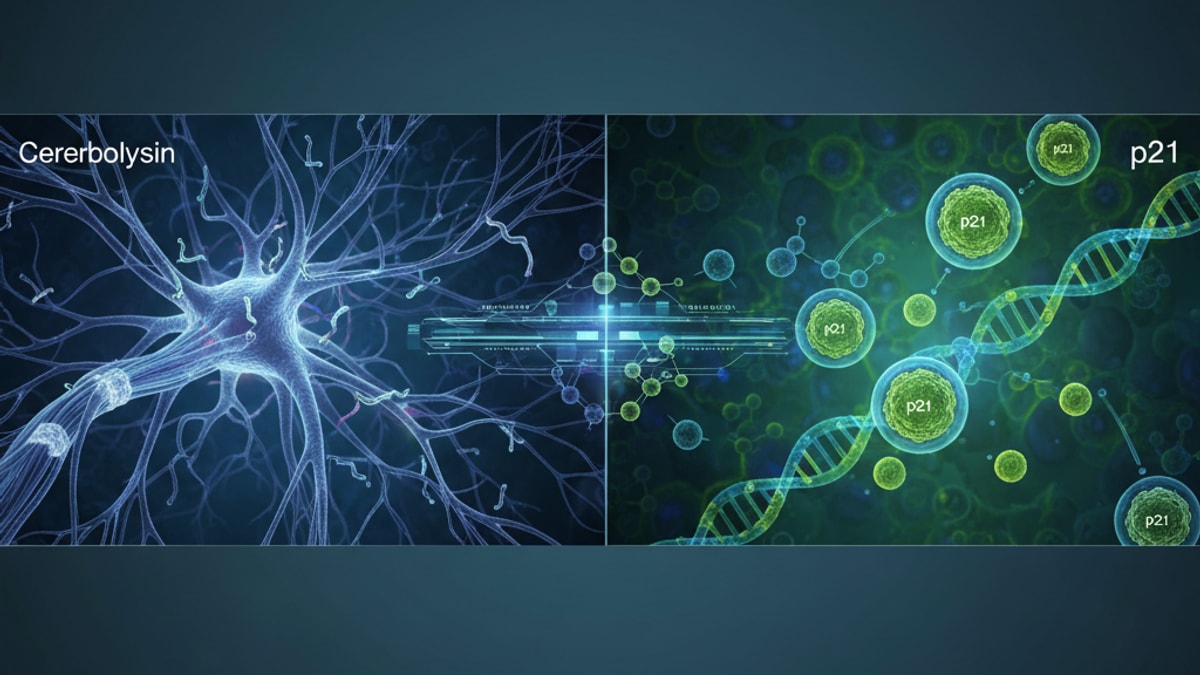 Blog Post: difference between Cerebrolysin and p21 - Professional illustration