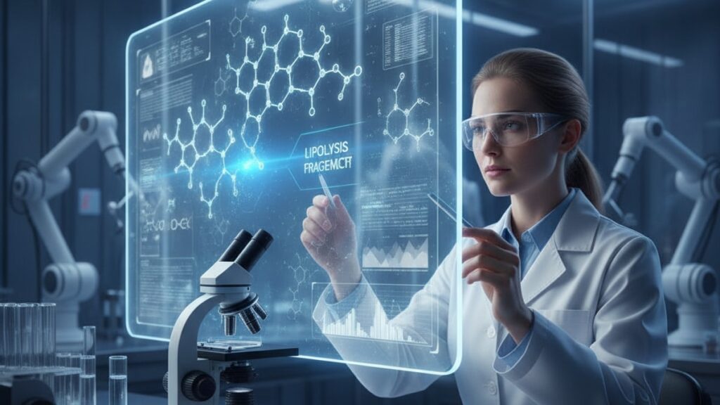 does aod-9604 work for lipolysis fragment research - Professional illustration