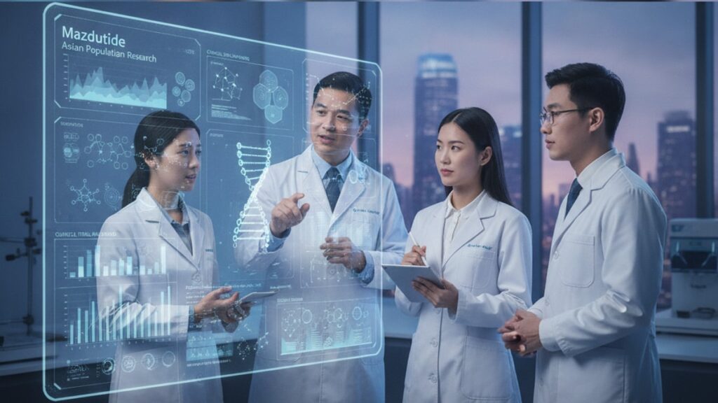 mazdutide asian population research - Professional illustration