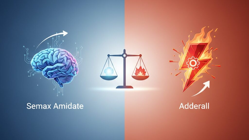 semax amidate vs adderall - Professional illustration