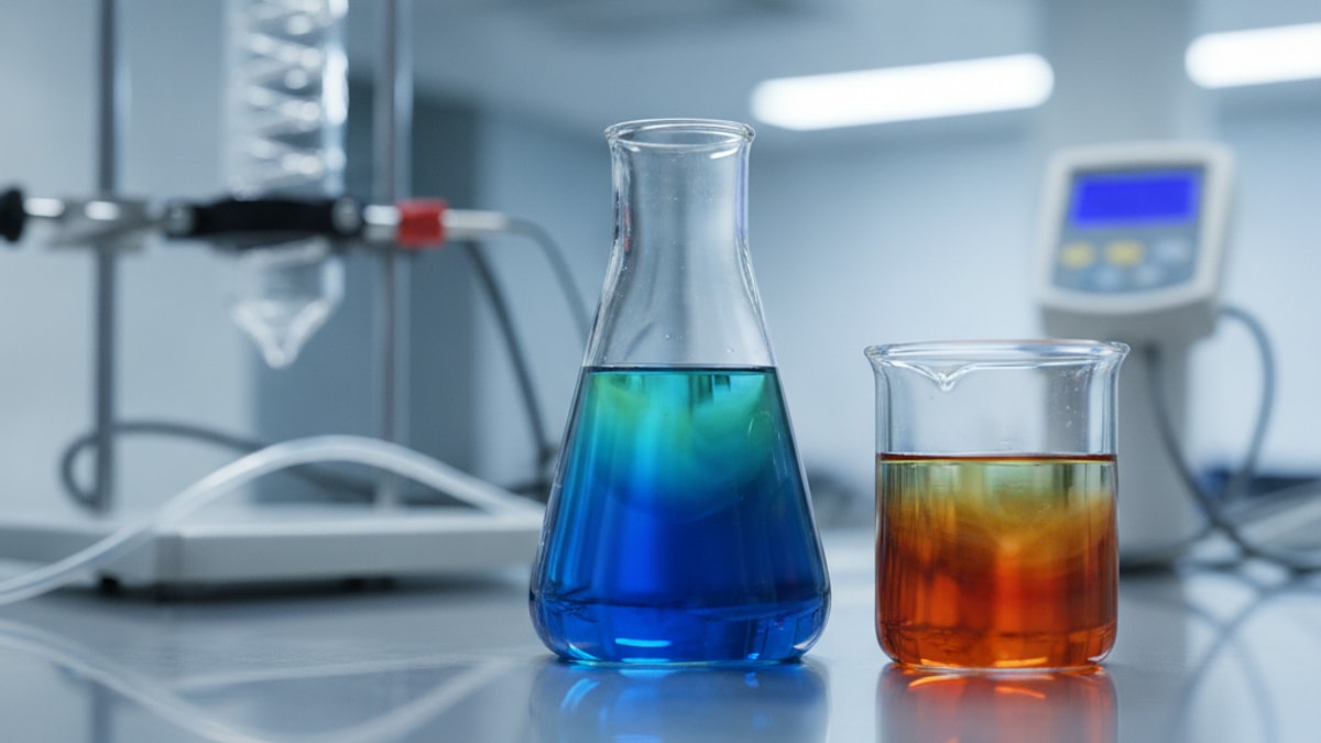 what does 5-amino-1mq look like in solution - Professional illustration