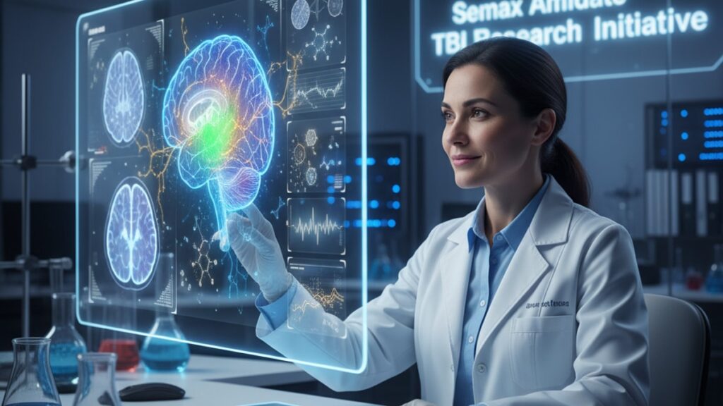 semax amidate for tbi research - Professional illustration