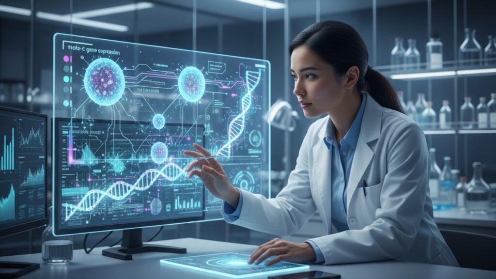 mots-c gene expression - Professional illustration