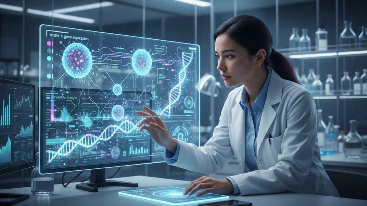 mots-c gene expression - Professional illustration