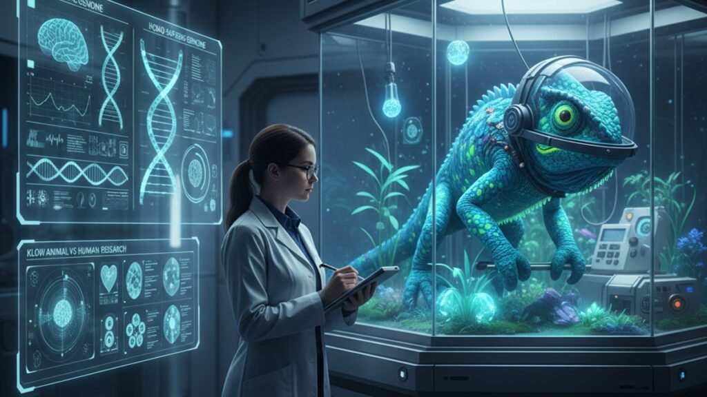 klow animal vs human research - Professional illustration