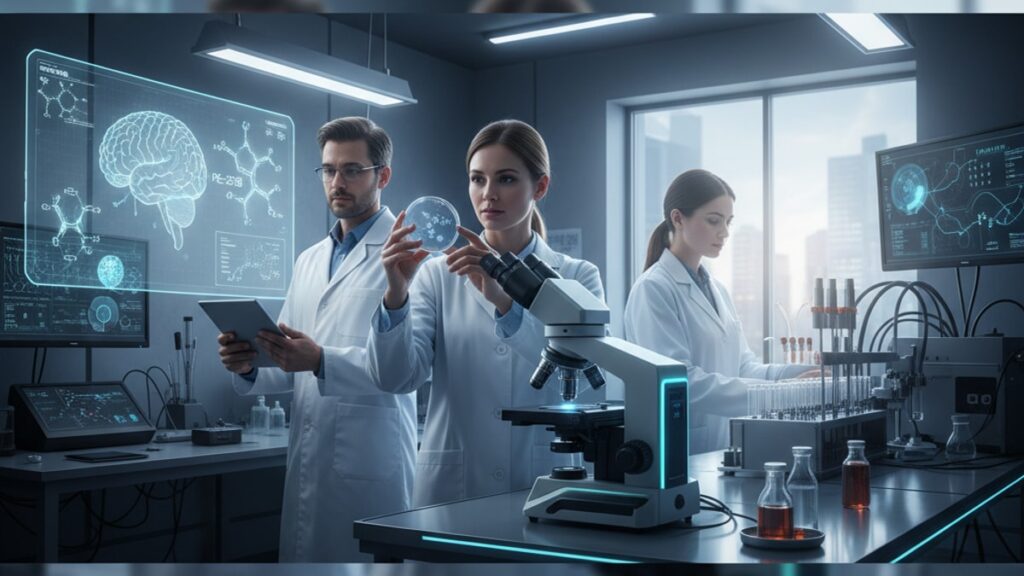 how pe-22-28 is studied for depression research - Professional illustration