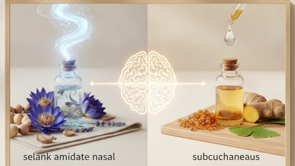 selank amidate nasal vs subcutaneous - Professional illustration