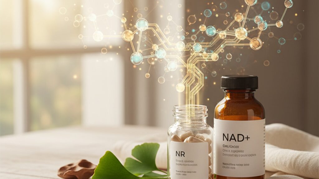 nad+ vs nr supplements mechanism - Professional illustration