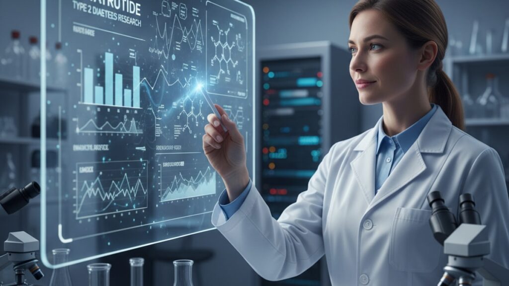 does retatrutide help type 2 diabetes research - Professional illustration