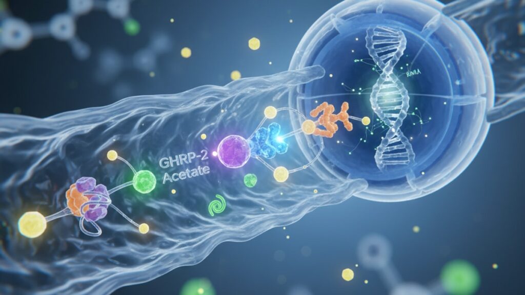 ghrp-2 acetate signaling pathway - Professional illustration
