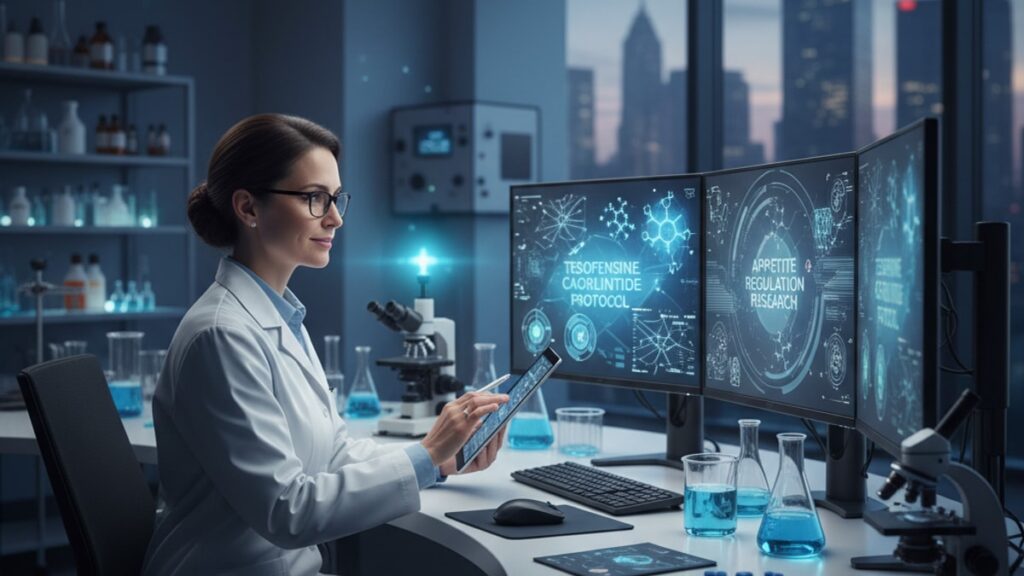 tesofensine cagrilintide protocol appetite research - Professional illustration
