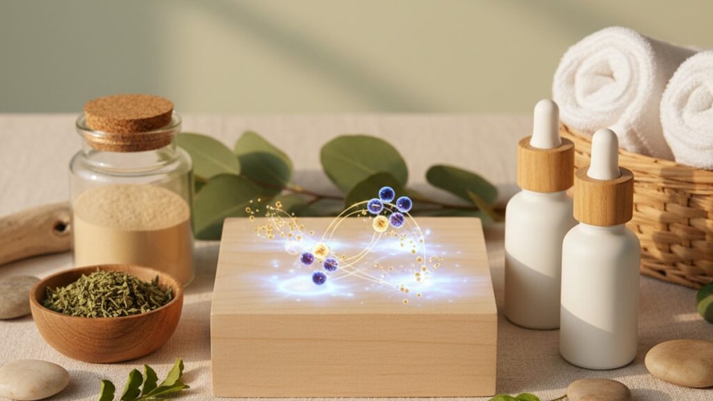 tesamorelin + ipamorelin blend receptor pharmacology - Professional illustration
