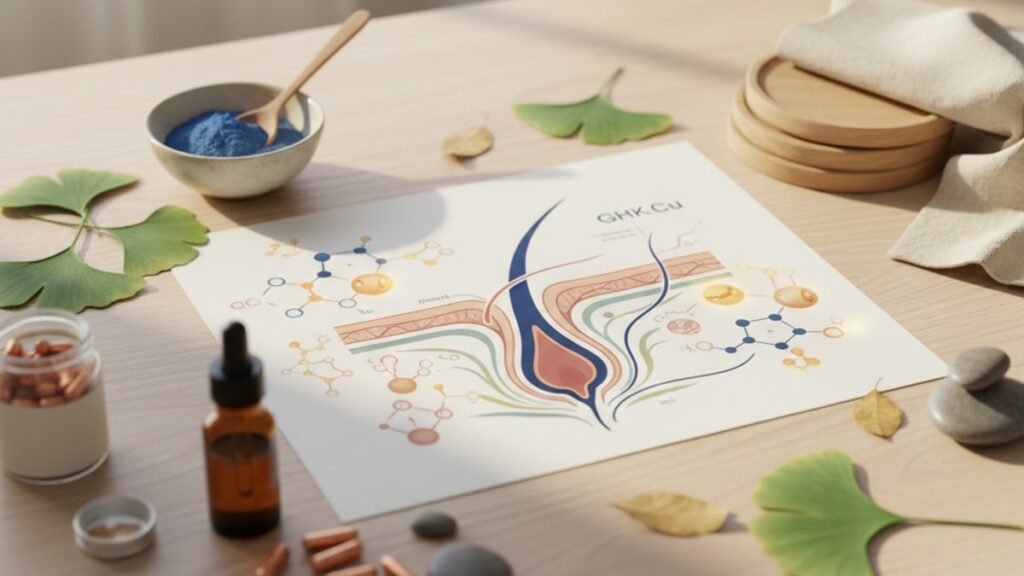 ghk-cu hair loss mechanism - Professional illustration