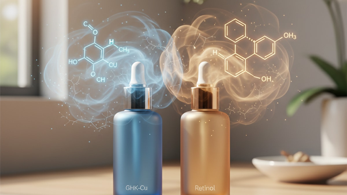 ghk-cu vs retinol mechanism - Professional illustration