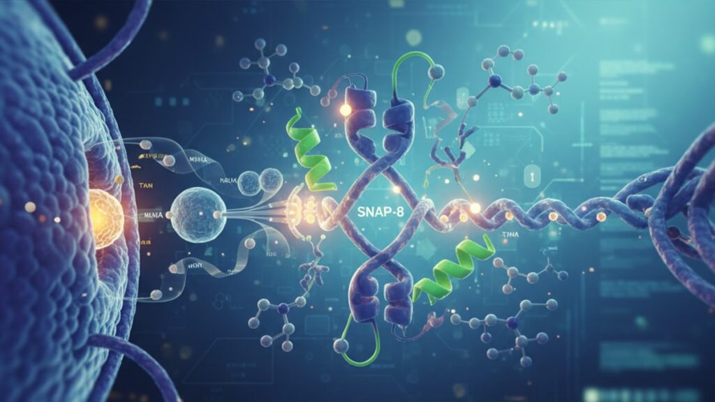 snap-8 collagen production mechanism - Professional illustration