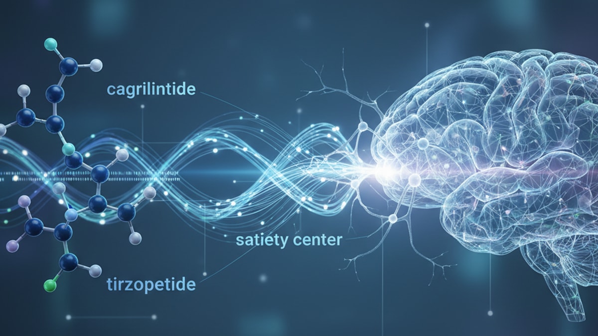 stacking cagrilintide tirzepatide satiety research - Professional illustration