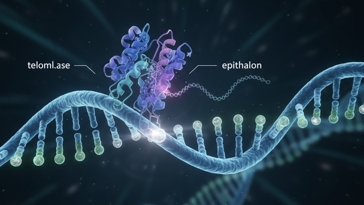 epithalon telomerase mechanism - Professional illustration