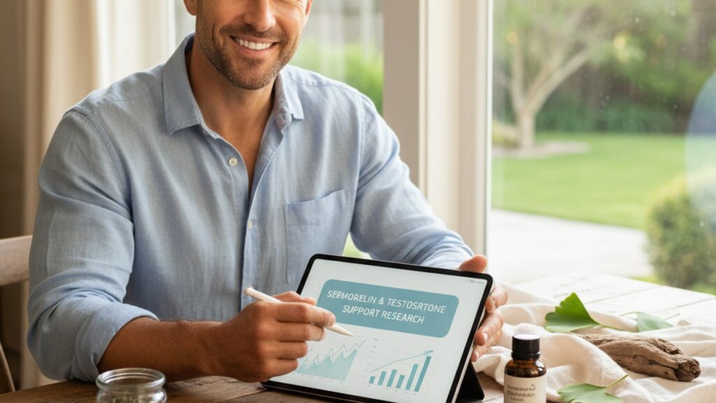 sermorelin for testosterone support research - Professional illustration