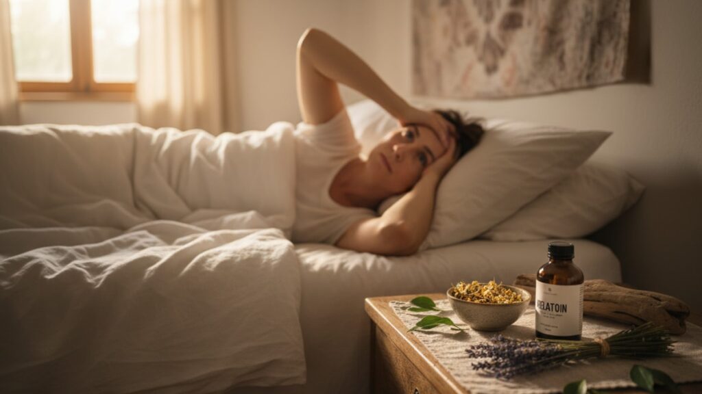 melatonin rem sleep issues mechanism - Professional illustration