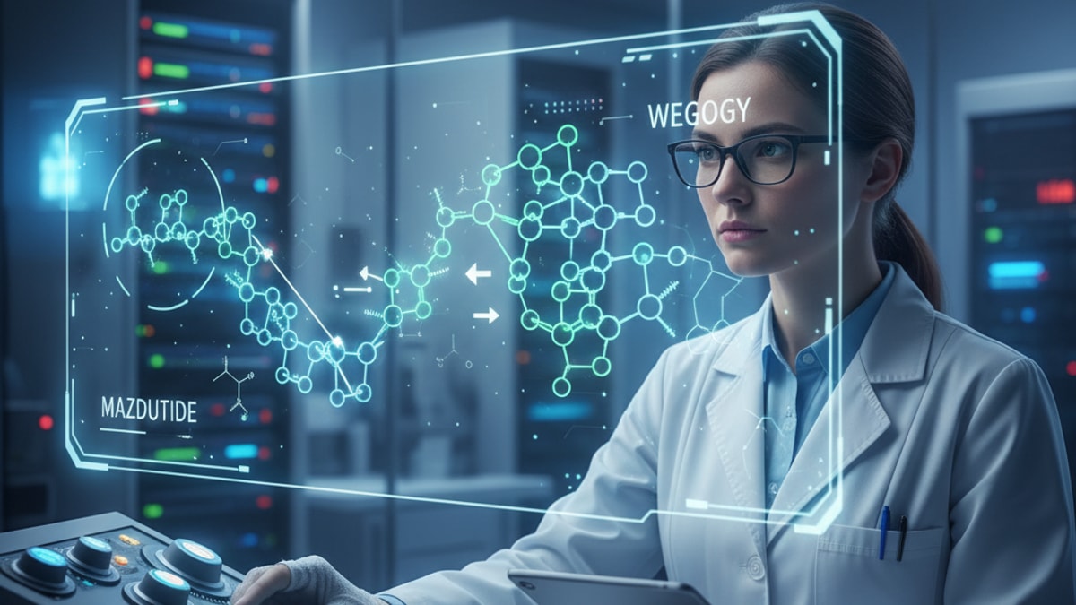 mazdutide vs wegovy mechanism - Professional illustration