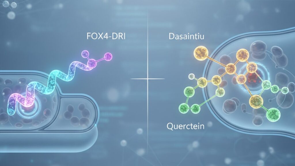 foxo4-dri differs from dasatinib + quercetin - Professional illustration