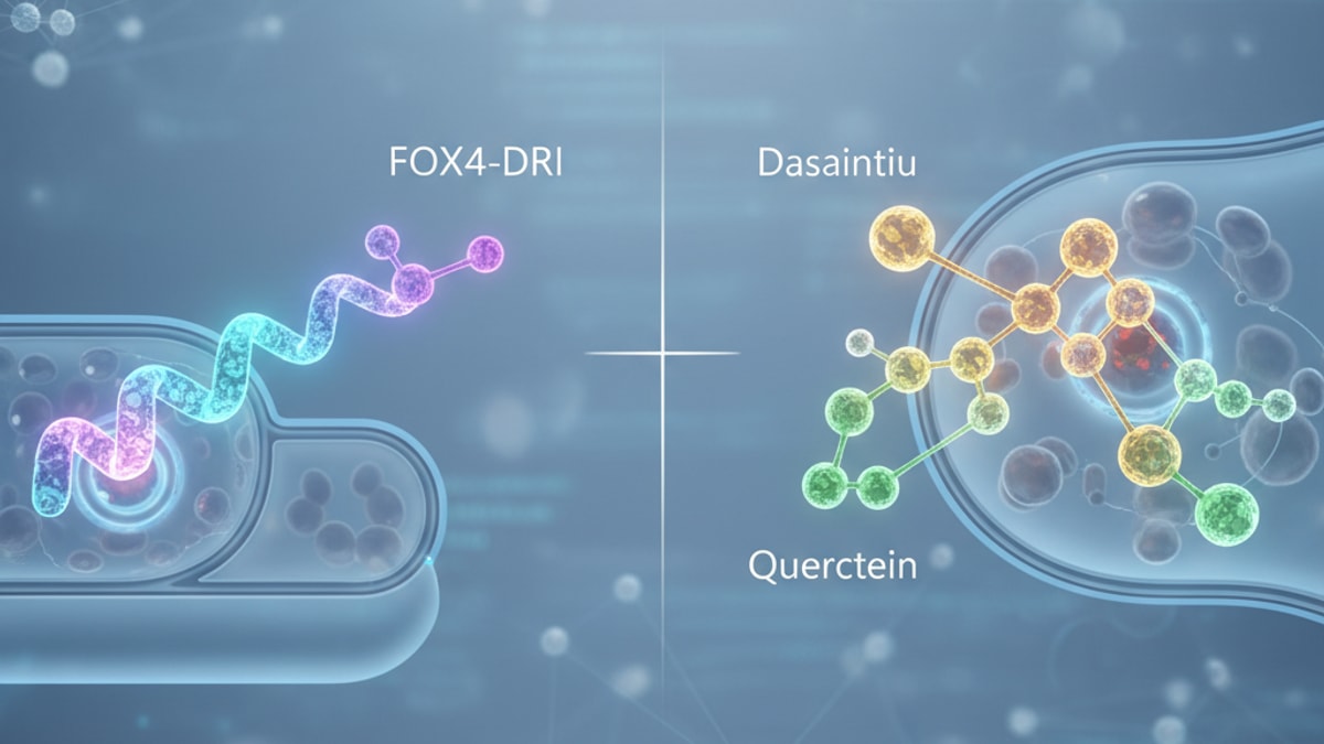foxo4-dri differs from dasatinib + quercetin - Professional illustration