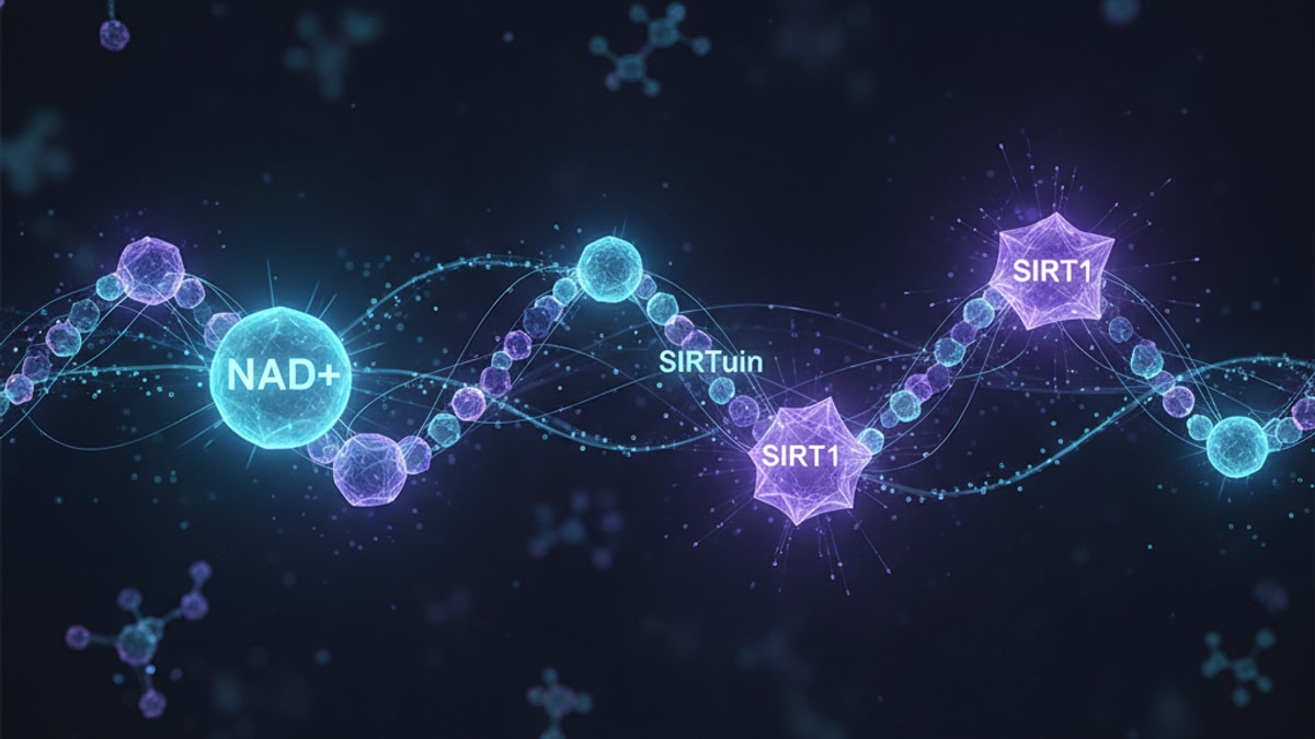 nad+ sirtuin sirt1 mechanism - Professional illustration