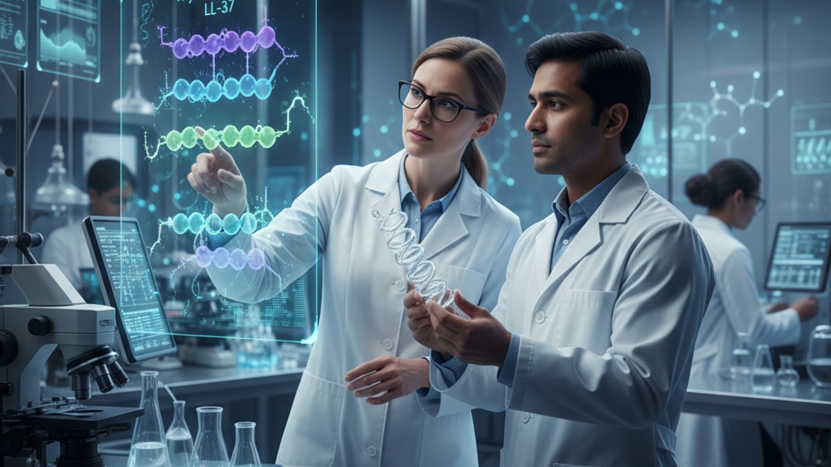 stacking thymosin alpha-1 ll-37 immune research - Professional illustration