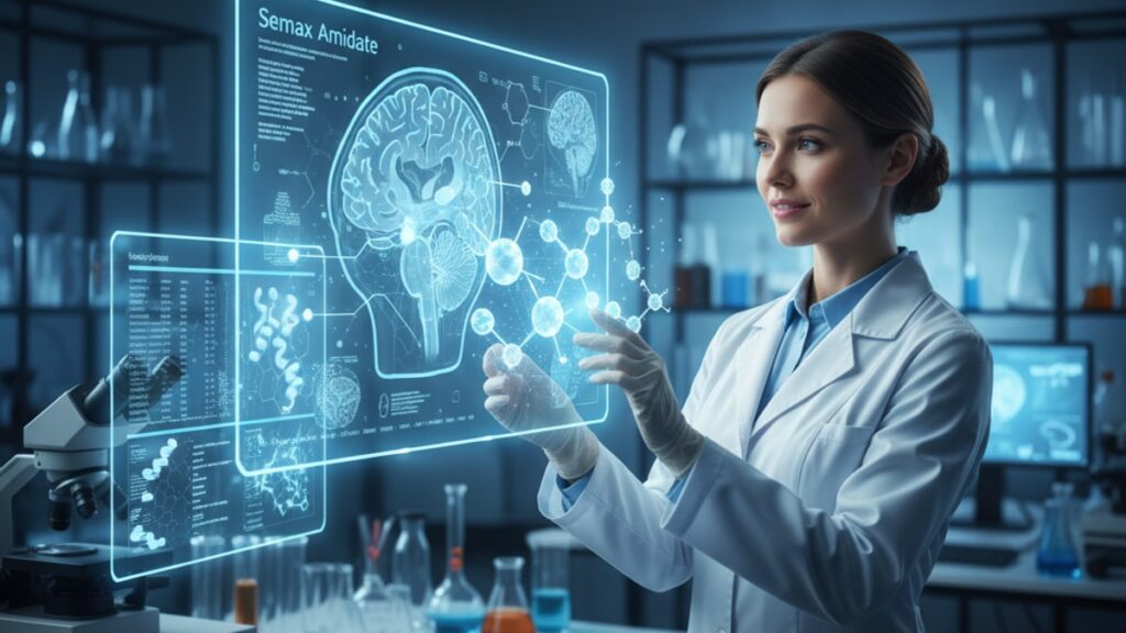semax amidate parkinson's research mechanism - Professional illustration