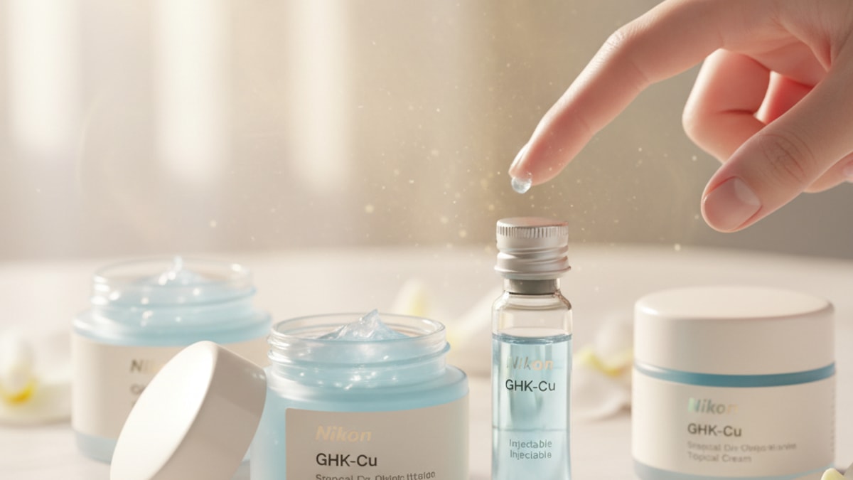 glow stack ghk-cu cosmetic for topical + injectable - Professional illustration