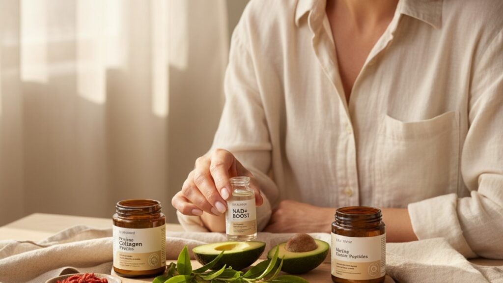 does nad+ support anti-aging stack - Professional illustration