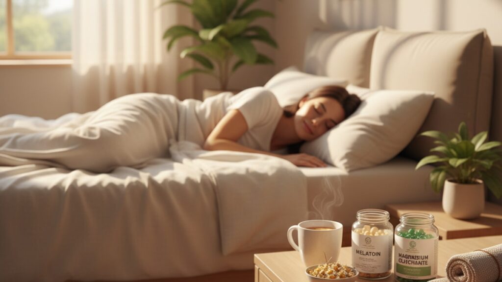 melatonin vs magnesium glycinate - Professional illustration