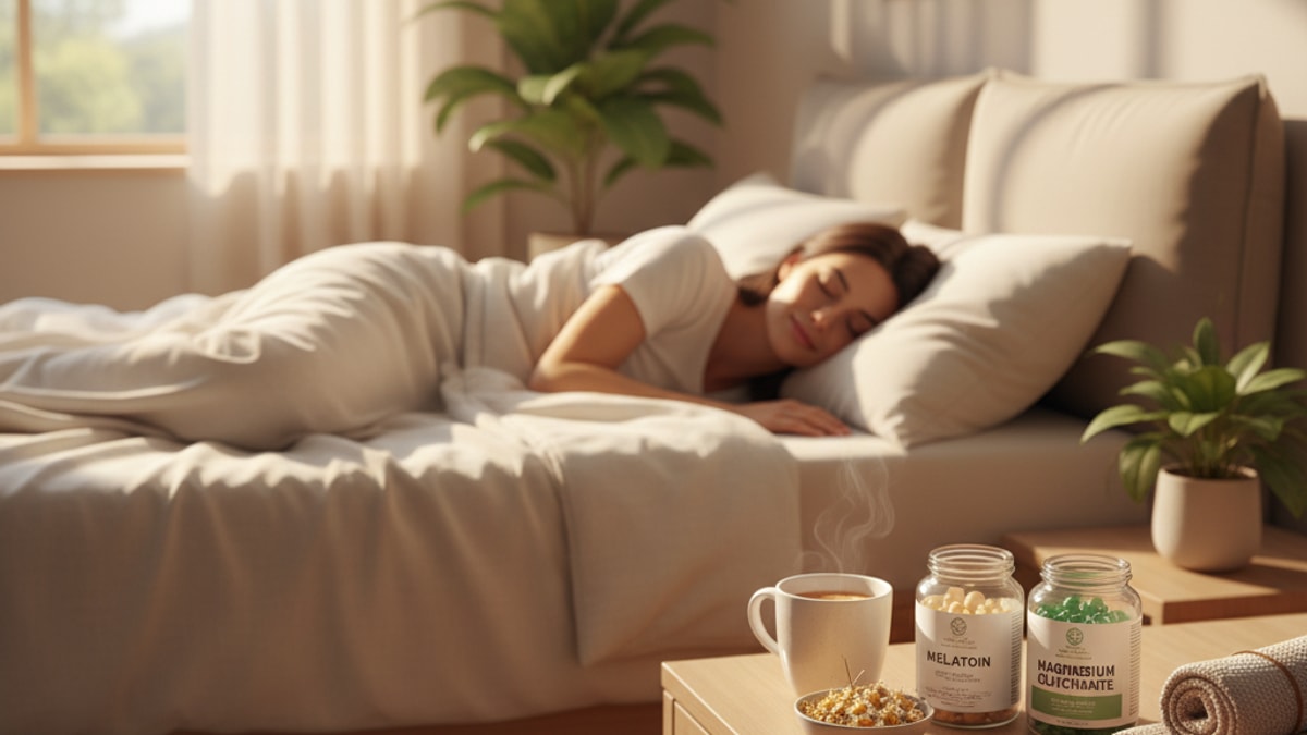melatonin vs magnesium glycinate - Professional illustration