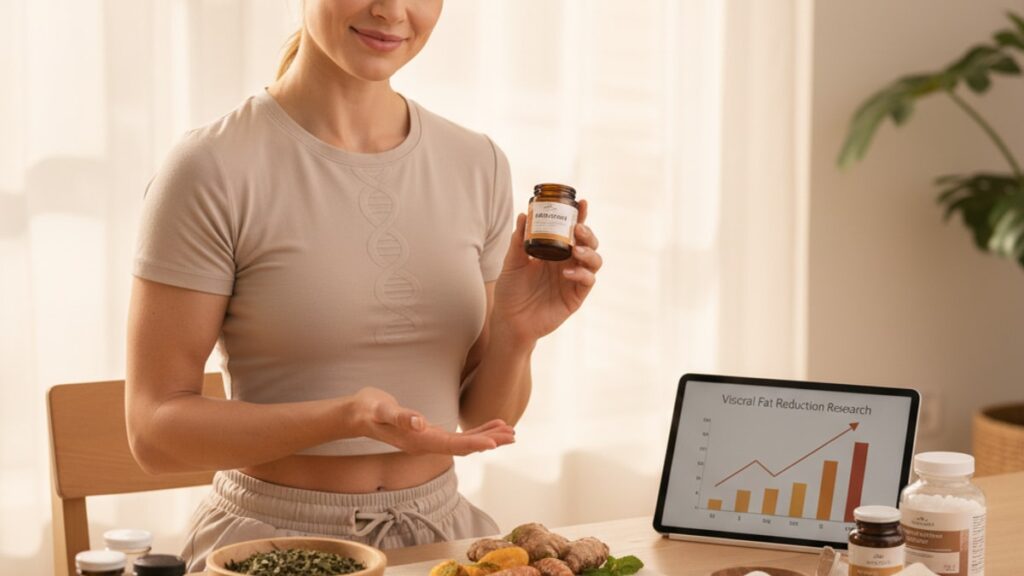aod-9604 studied visceral fat reduction research - Professional illustration