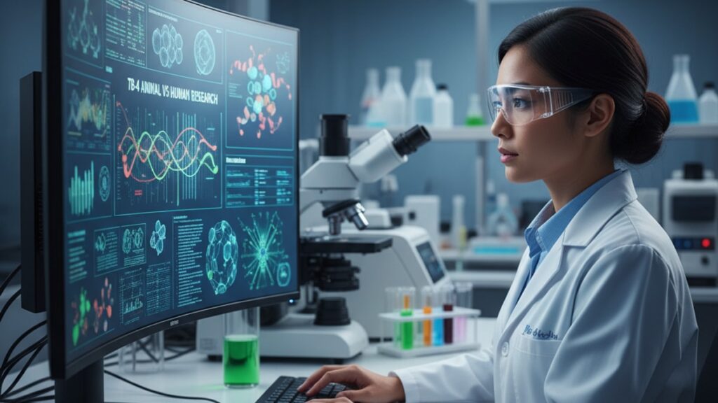 tb-4 animal vs human research - Professional illustration